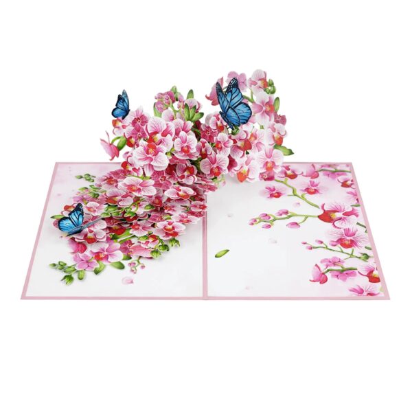 3D Blahoželanie - Orchidea a motýle