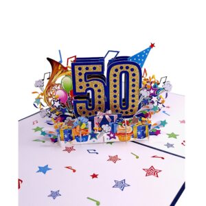 3D Blahoželanie – Číslo 50 (modrá)