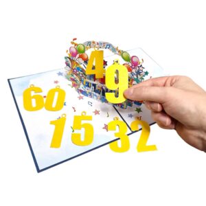 3D Blahoželanie – Prepínateľné čísla (modrá)