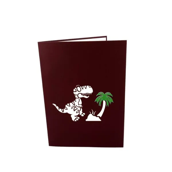 3D Blahoželanie - Dinosaurus a palma