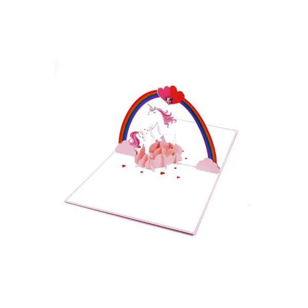3D Blahoželanie - Jednorožec pod dúhou