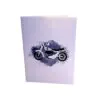 3D Blahoželanie - Motocykel (biely)