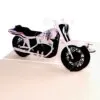 3D Blahoželanie - Motocykel (biely)
