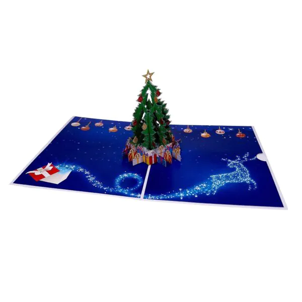 3D Blahoželanie - Vianočný stromček so zlatou hviezdou